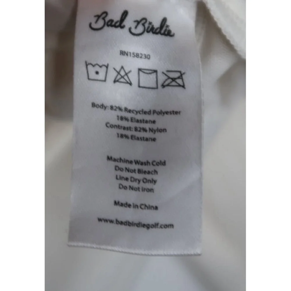 Bad Birdie Cropped Mock Neck Golf Pullover Cream Long Sleeve‎ Women's XL Top